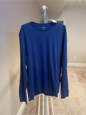 J. Crew Men’s Long-Sleeve Crewneck Tee in Royal Blue